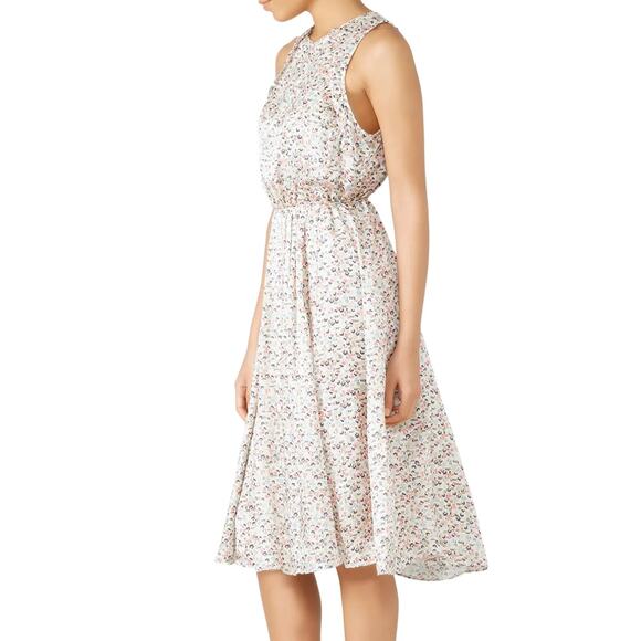 Jason Wu Cream Floral Silk Dress SIZE 10 Romantic Flowy Feminine Designer $800 - Picture 4 of 12